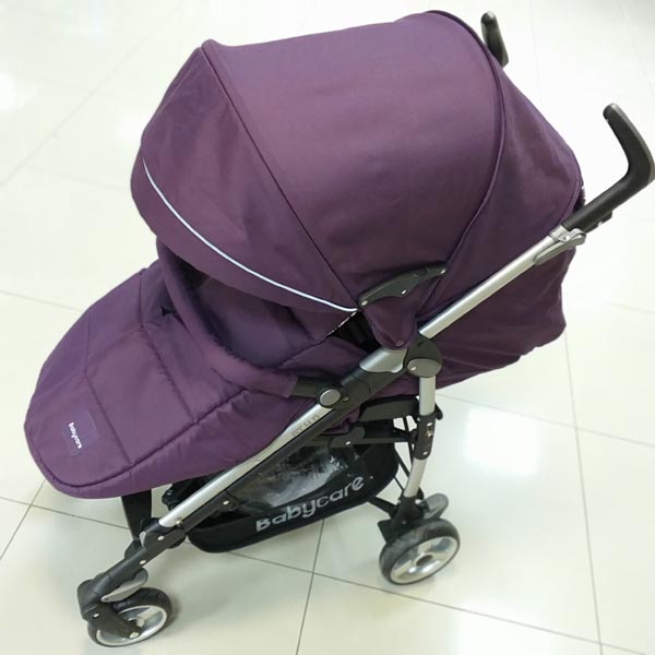 коляска baby care gt4 фиолетовая с чехлом на ножки (живое фото)
