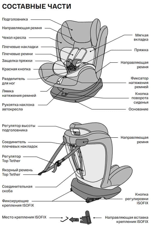 устройство детского автокресла (схема)