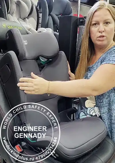 European i-Size car seat with advanced side-impact protection for narrow city streets