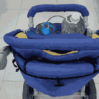 Stroller moving straight under 22lbs test load after repair