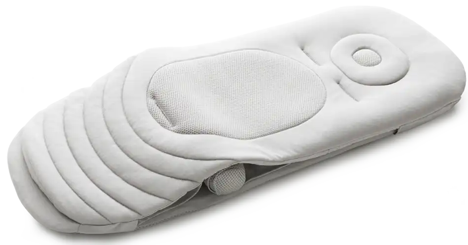 High-resilience orthopedic mattress insert for a stroller bassinet to protect newborn spine from road vibrations