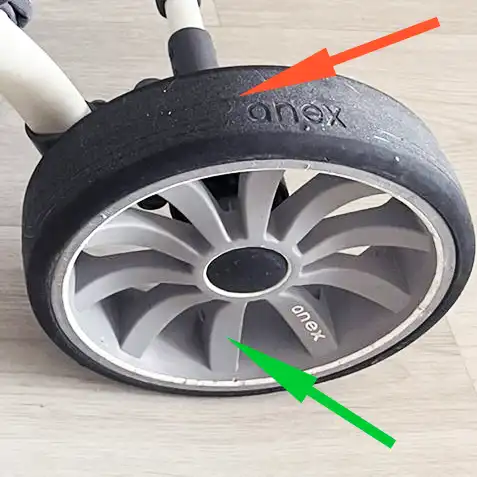 Engineering lifehack: Converting a solid PU stroller wheel into a pneumatic air-filled tire in the Wunderkind workshop